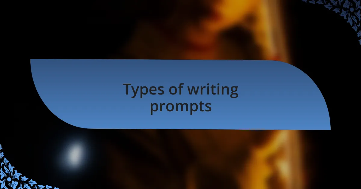 Types of writing prompts